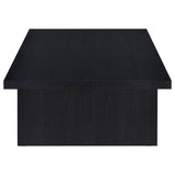 Max Rectangular Engineered Laminate Coffee Table – Black Modern Center Table with Scratch-Resistant Surface, Minimalist Living Room Accent Table