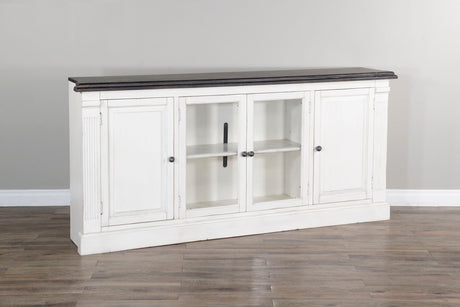 Carriage House - Media Console - White / Dark Brown