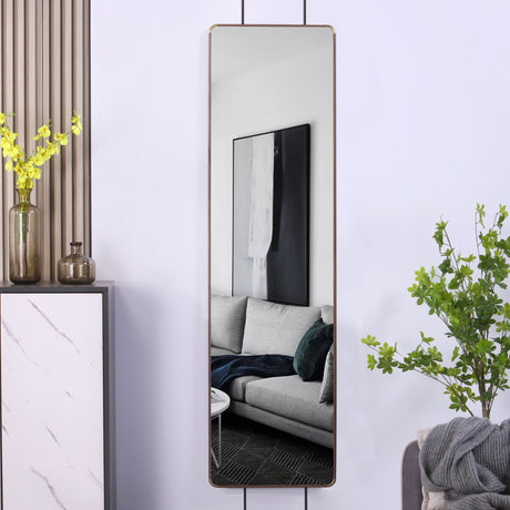 Elegant Flower Pear Color Full Length Mirror With Frame - Transparent