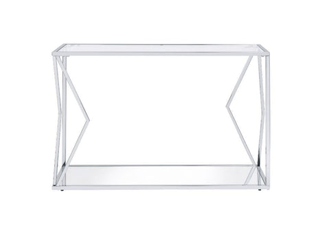 Virtue - Sofa Table - Clear Glass & Chrome Finish