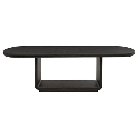 Leandro - 9 Piece Rectangular Dining Table Set - Cream / Burnished Black