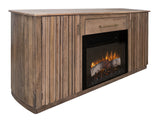 Mezquite 1 Drawer 2 Doors Fireplace TV Stand Solid Mango and Melina Wood Mezquite Brown with Electric Fireplace Features
