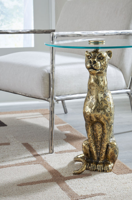 Vallain - Antique Gold Finish - Accent Table