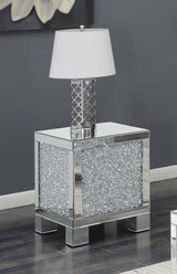 Gillian - Square End Table - Silver And Clear Mirror