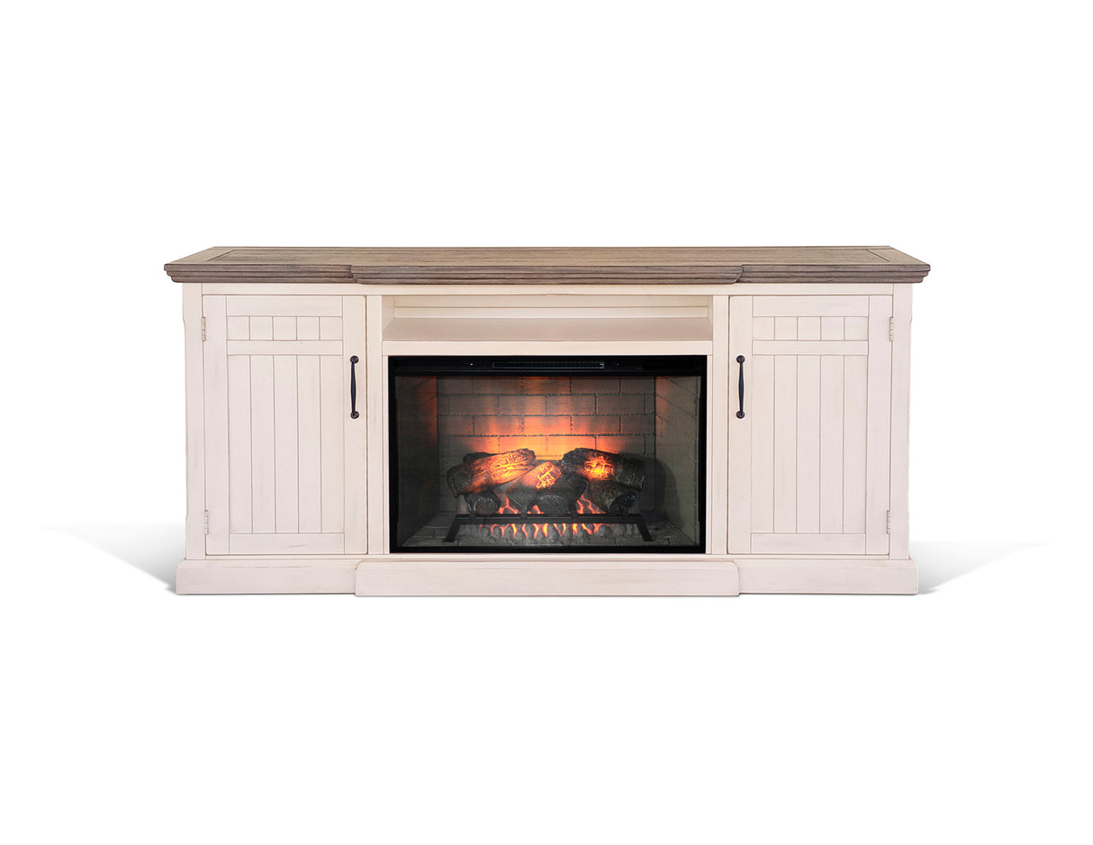 Pasadena - TV Console With Fireplace Option - White