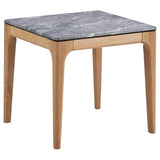 Polaris - Rectangular End Table With Marble-Like Top - Teramo And Light Oak