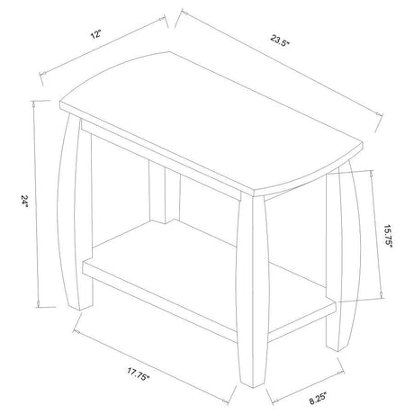 Dixon - 1-Shelf Rectangular Wood Side Table - Cappuccino