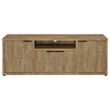 Tabby 4-Door Engineered Wood TV Stand in Mango – Farmhouse Style, Ample Storage, Center Shelf for Media Components, Gaming, and Electronics