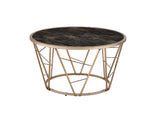 Cicatrix - Coffee Table - Faux Black Marble Glass & Champagne Finish