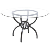 Aviano - 48" Round Glass Top Dining Table - Clear And Gunmetal