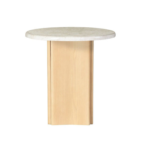 Qwin - End Table With Marble Top - Oak