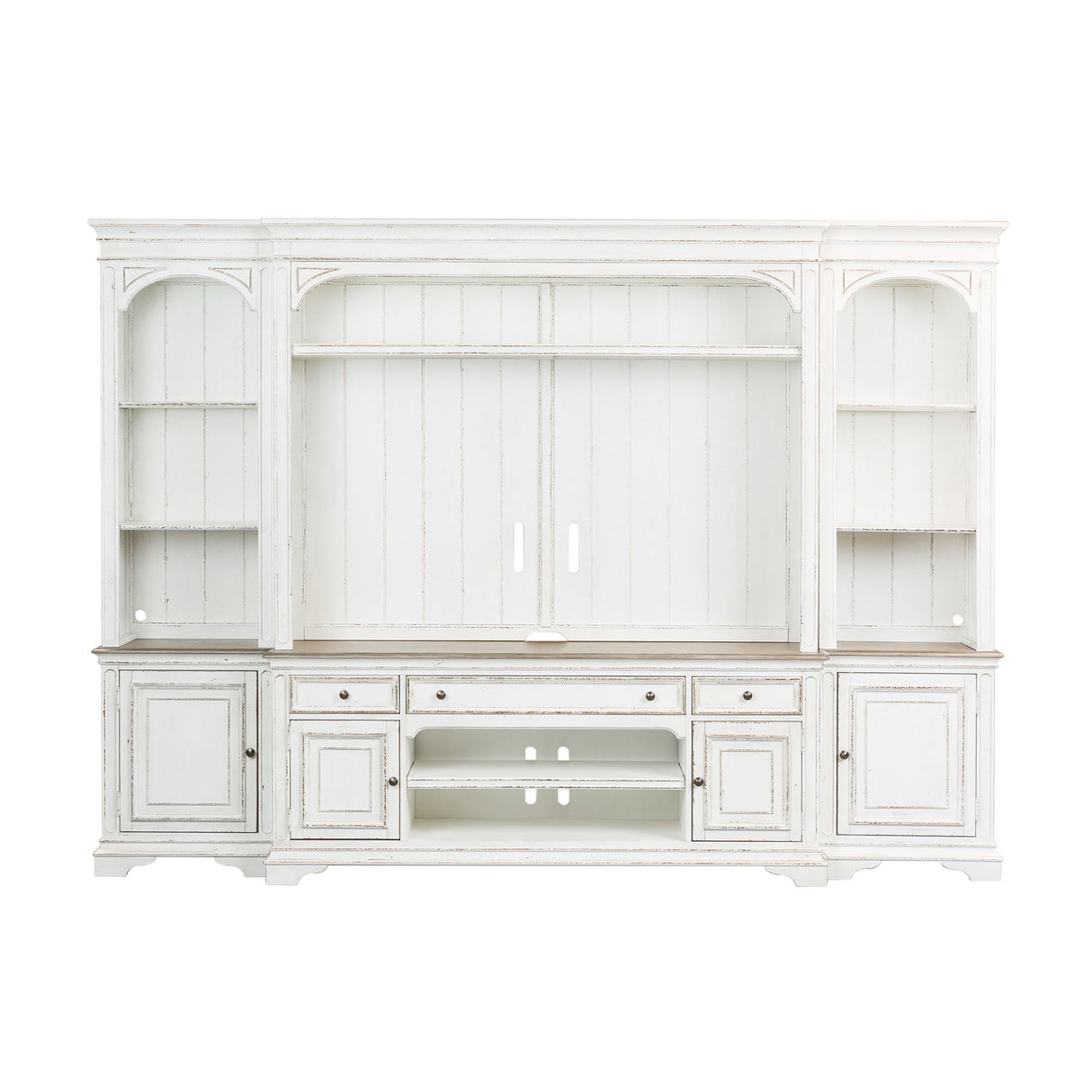 Magnolia Manor - Entertainment Center With Piers - White