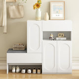 Elegant 2 In 1 Shoe Cabinets With Soft Cushion Versatile Shoe Rack Organizer With Adjustable Shelves