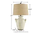 Emelda - Cream - Ceramic Table Lamp