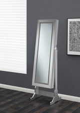 Moore - Cheval Mirror With Jewelry Storage - Silver