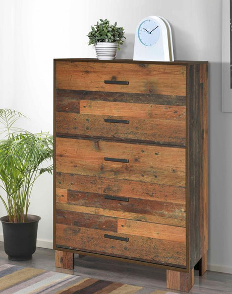 Sidney - 5-Drawer Chest - Rustic Pine