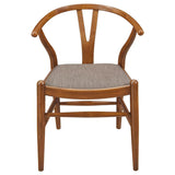 Dinah - Danish Y-Shaped Back Wishbone Dining Side Chair (Set of 2) - Walnut And Brown