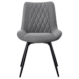 Diggs - Upholstered Tufted Swivel Dining Chairs (Set of 2) - Gray And Gunmetal