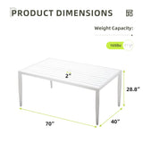 Outdoor Patio Dining Table With Tapered Feet & Umbrella Hole