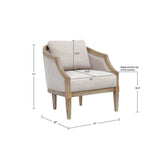Classic Chair With Solid Wood Frame And Jacquard Upholstery - Beige