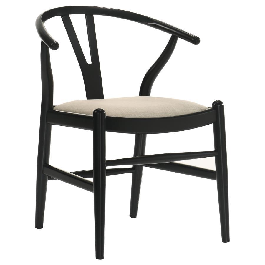 Dinah - Wood Wishbone Dining Side Chair (Set of 2) - Black