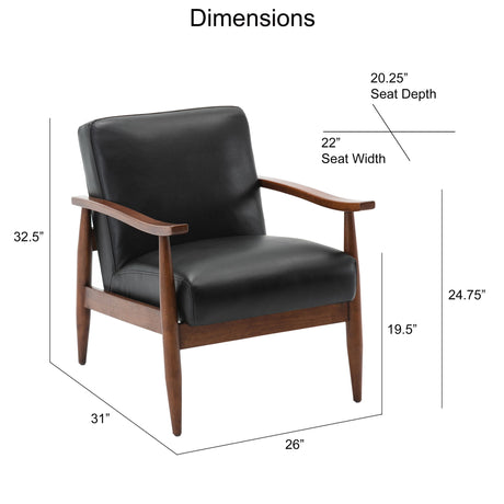 Archer - Accent Chair With Wood Arms - Black
