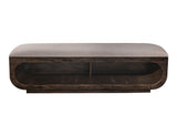 Black Balam - Wooden Bench With Fabric Cushioned Seat - Oil Black