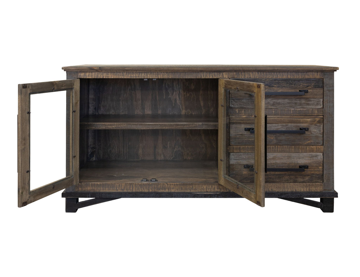 Loft Brown - 60” Buffet With 3 Drawer / 2 Doors - Two Tone Gray / Brown