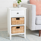 EVERLY DRAWER SIDE TABLE/VINTAGE WHITE