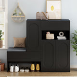 Elegant 2 In 1 Shoe Cabinets With Soft Cushion Versatile Shoe Rack Organizer With Adjustable Shelves