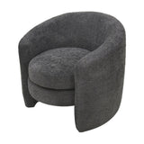 Affinity Modern Curved Back Upholstered Accent Chair With Soft Cozy Boucle Fabric - Dark Gray