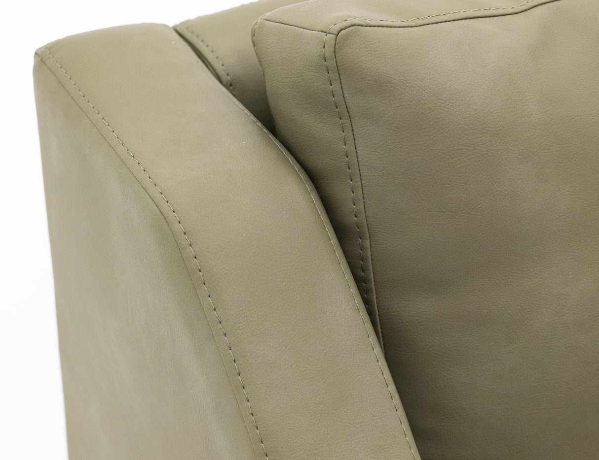 Natural Teca - Loveseat - Olive Green