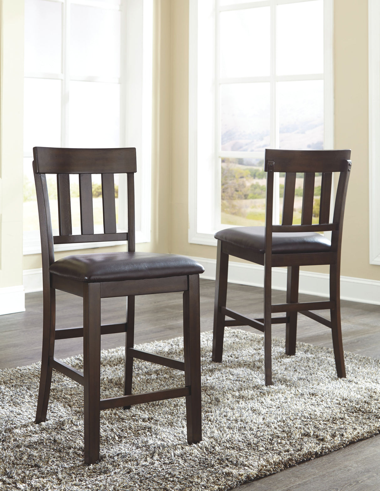 Haddigan - Dark Brown - Upholstered Barstool (Set of 2)