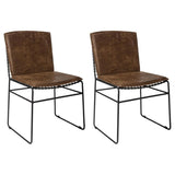 Abbott - Upholstered Side Chairs (Set of 2) - Antique Brown And Matte Black