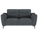 Nolan - Upholstered Sloped Track Arm Loveseat - Charcoal