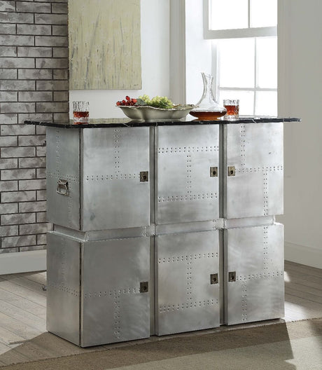 Brancaster - Bar Table With Marble Top - Aluminum
