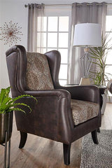 Elmbrook - Upholstered Wingback Accent Club Chair - Brown