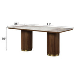 Willene - Dining Table With Ceramic Top - Walnut