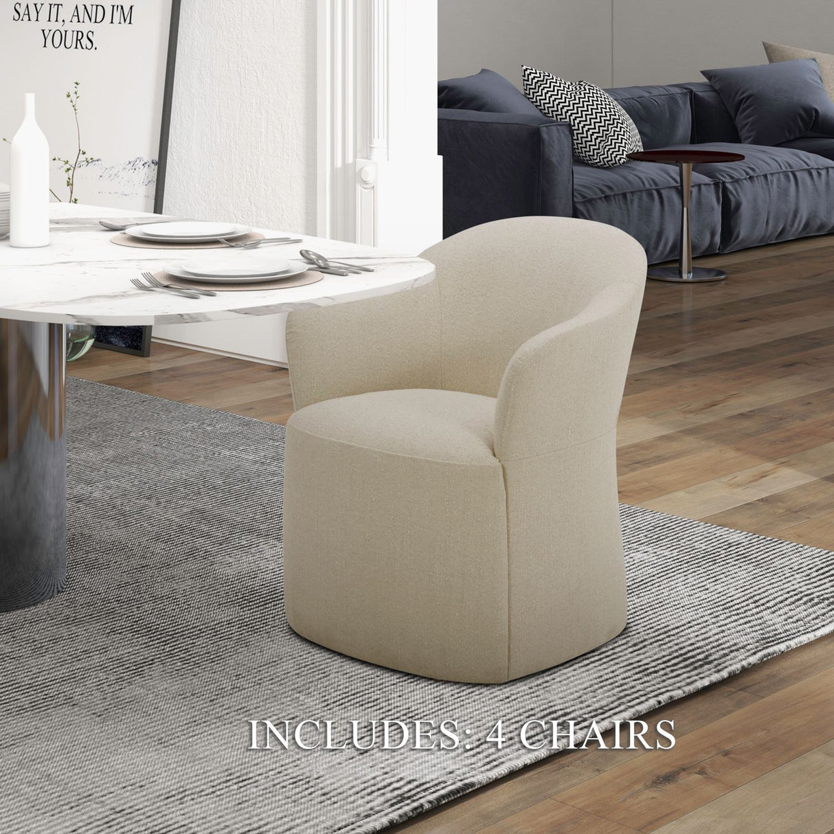 Accent Dining - Dining Chairs With Casters (Set of 4)