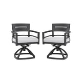Outdoor Patio Swivel Rocker With Outdoor Grade Sunbrella Fabric Cushions (Set of 2) - Ember Black