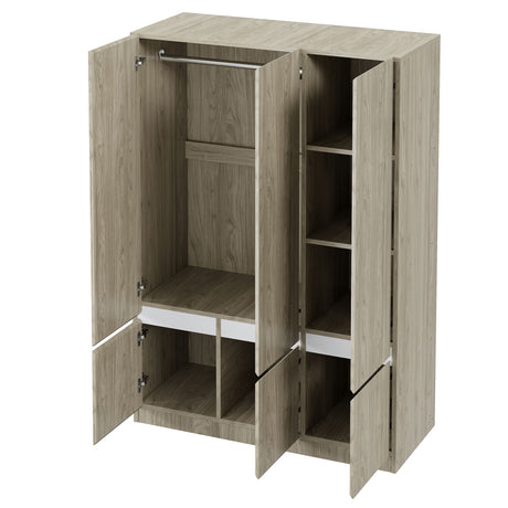 6 Doors Wardrobe Storage For Bedroom - Nature