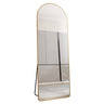 Modern Aluminum Alloy Metal Frame Arched Floor Mirror