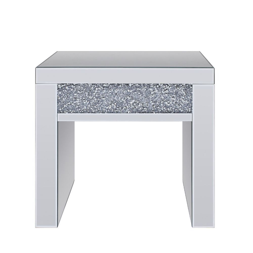 Noralie - End Table - Mirrored & Faux Diamonds - 23"