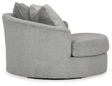 Casselbury - Cement - Oversized Swivel Accent Chair - Fabric