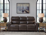 Crossplex - Smoke - Power Reclining Sofa With Adjustable Headrest