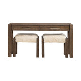 Broadmore - 3 Piece Table Set (1 Console Table 2 Console Stools) - Brown