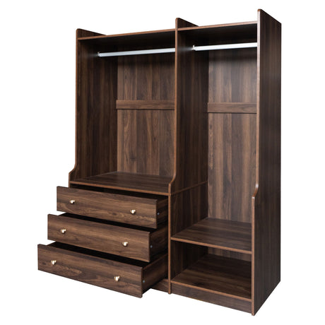 Open Wardrobe Storage For Bedroom - Brown