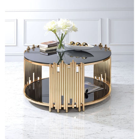 Tanquin - Coffee Table - Gold & Black Glass