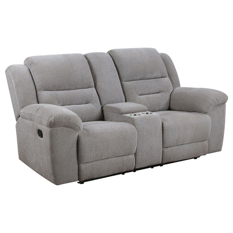 Gilson - Chenille Upholstered Reclining Loveseat - Gray