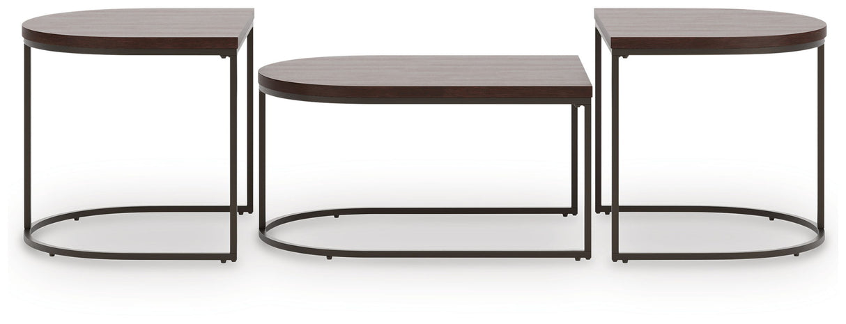 Vanmore - Dark Brown - Occasional Table Set (Set of 3)